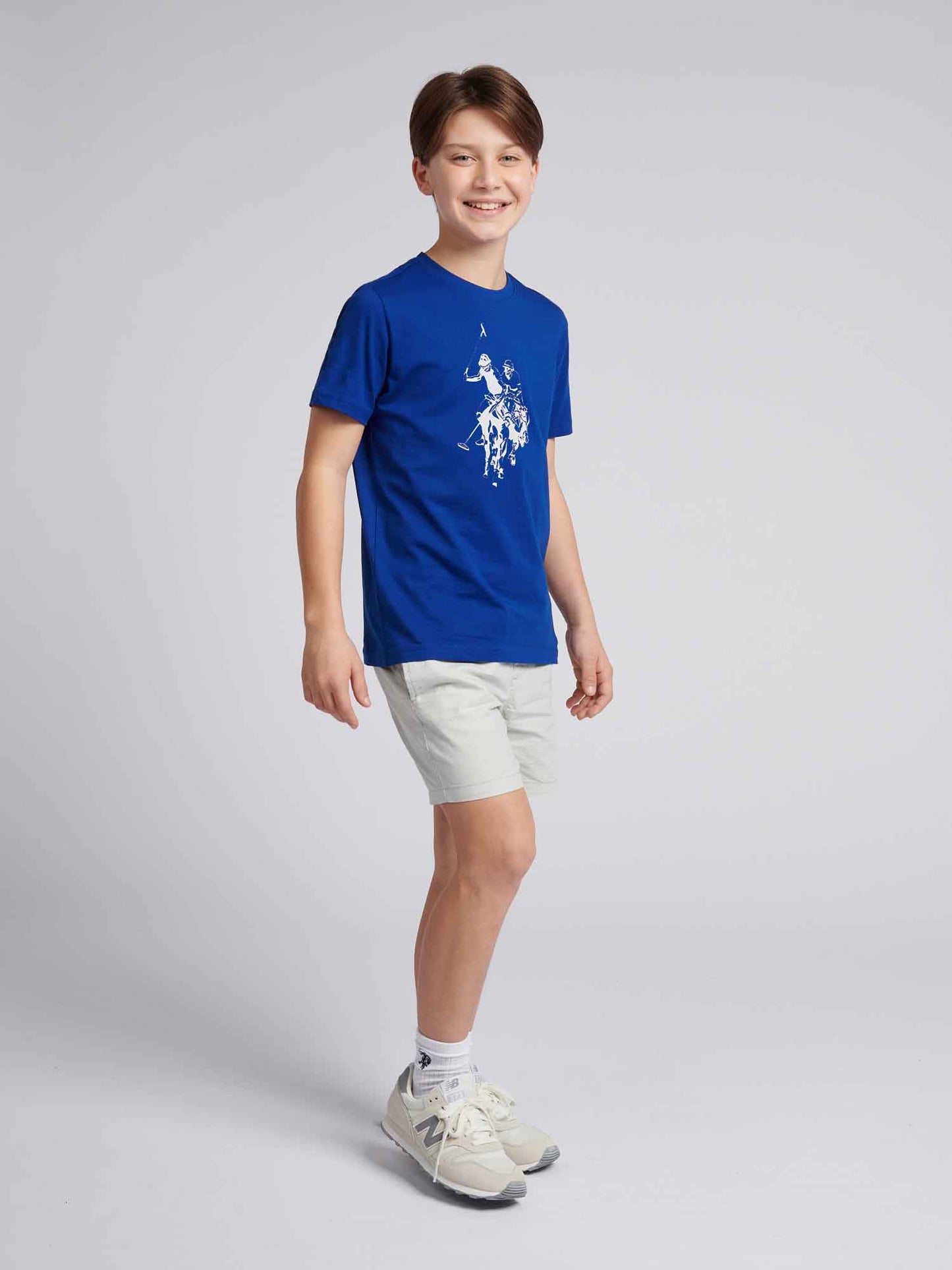 Chłopcy podwójne jeźdźcy graficzne T-shirt w Sodalite