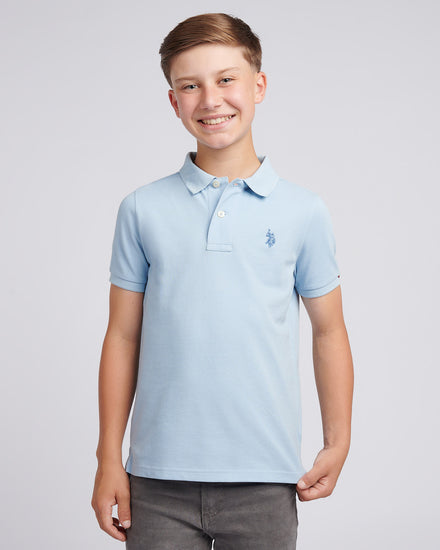DHM Pique Polo Chambray Blue