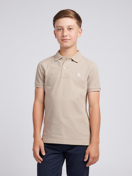 Boys Double Horsemen Polo Shirt in Atmosphere