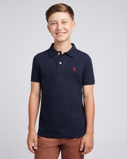 DHM Pique Polo Dark Sapphire Navy/Haute Red Dhm