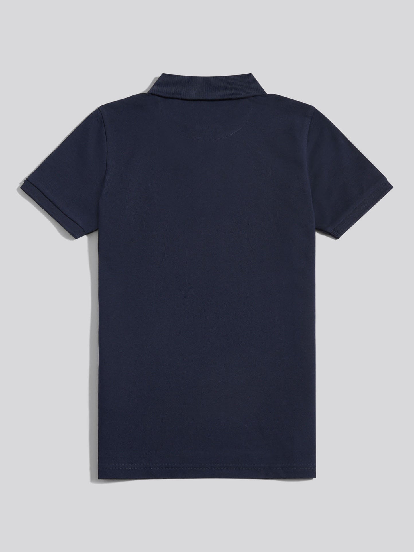 Boys Double Horsemen Polo Shirt in Dark Sapphire Navy / Haute Red DHM