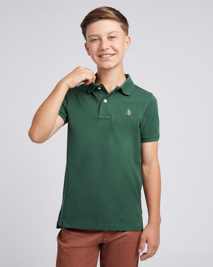 DHM Pique Polo Pineneedle