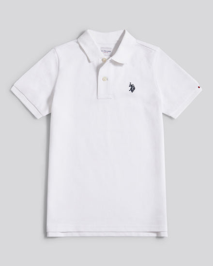 DHM Pique Polo White/Dark Sapphire granatowy DHM