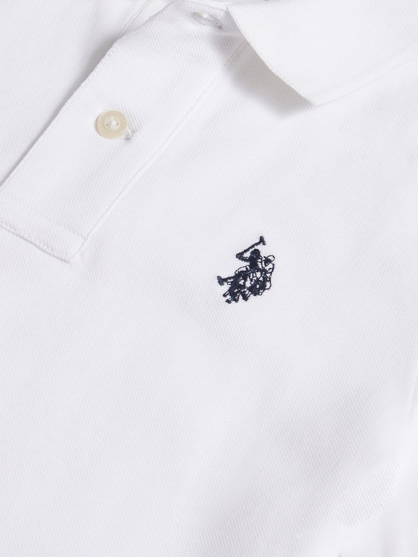 DHM Pique Polo White/Dark Sapphire granatowy DHM