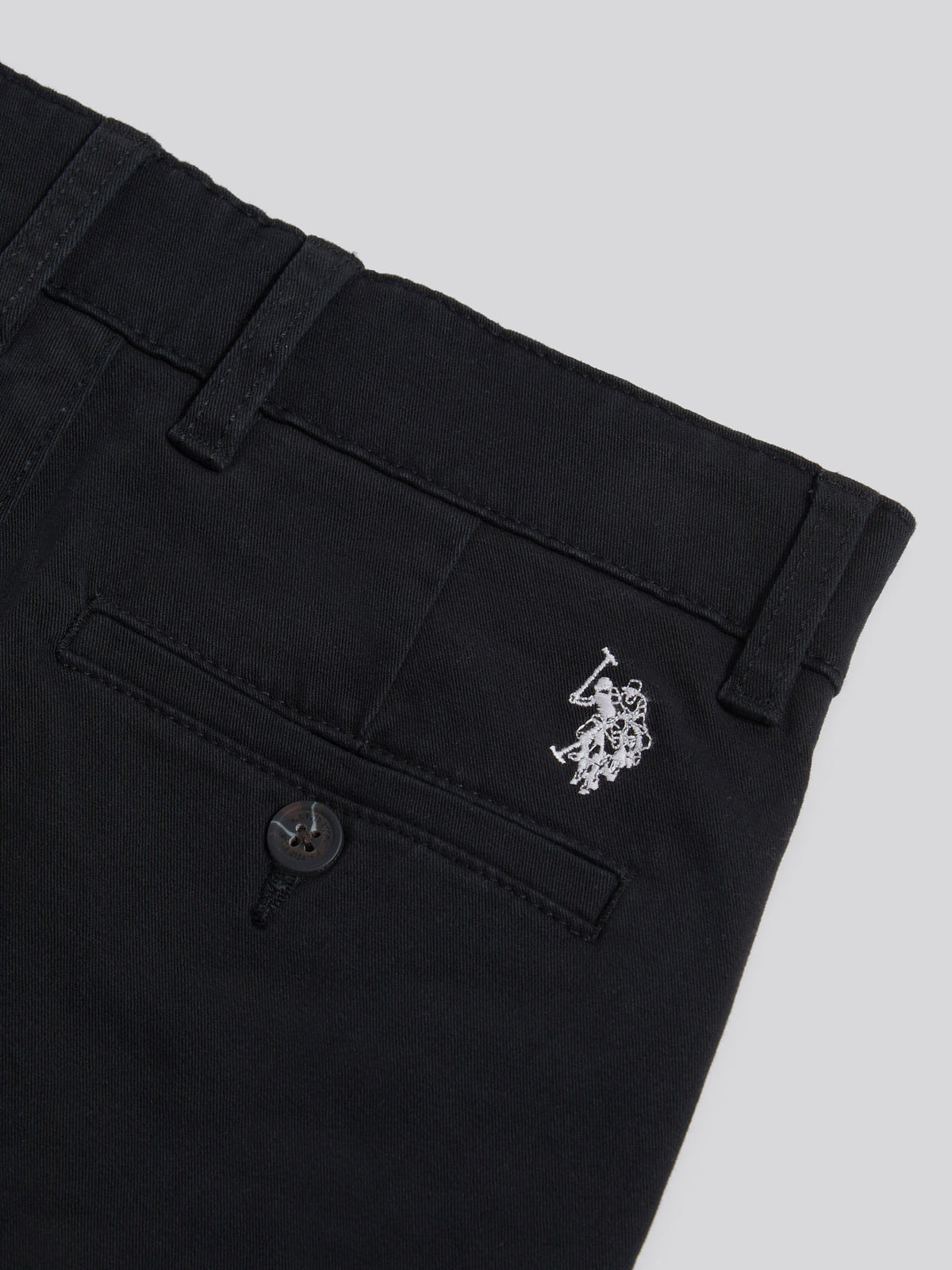 Boys Classic Chino Short Black Bright White DHM