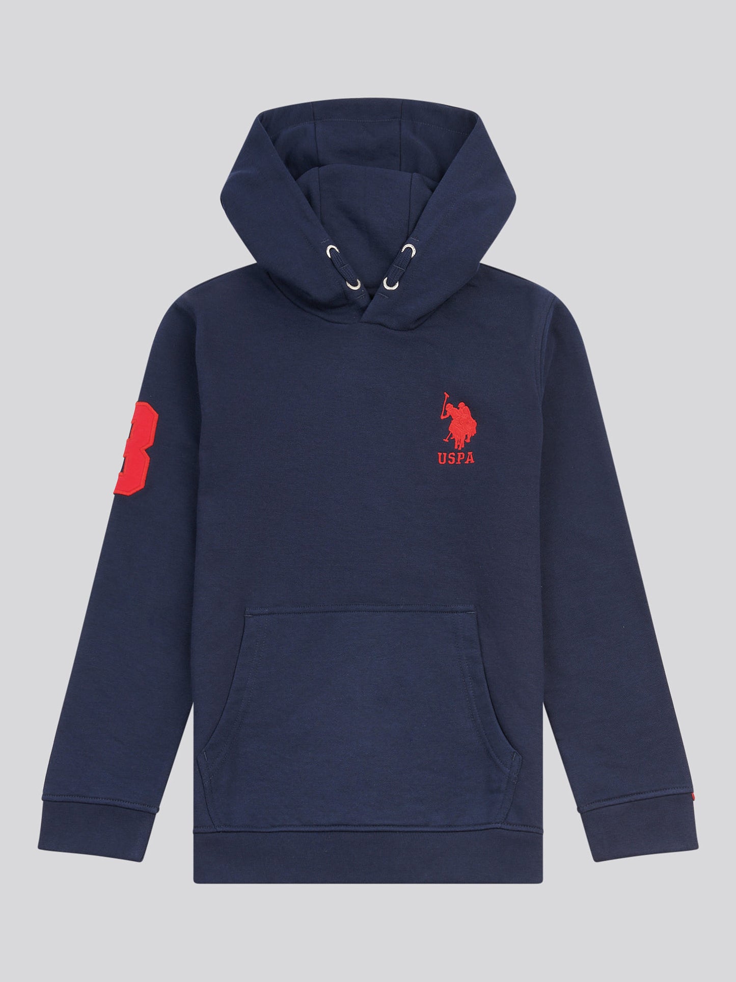 Boys Player 3 Hoodie in Dark Sapphire Navy / Haute Red DHM