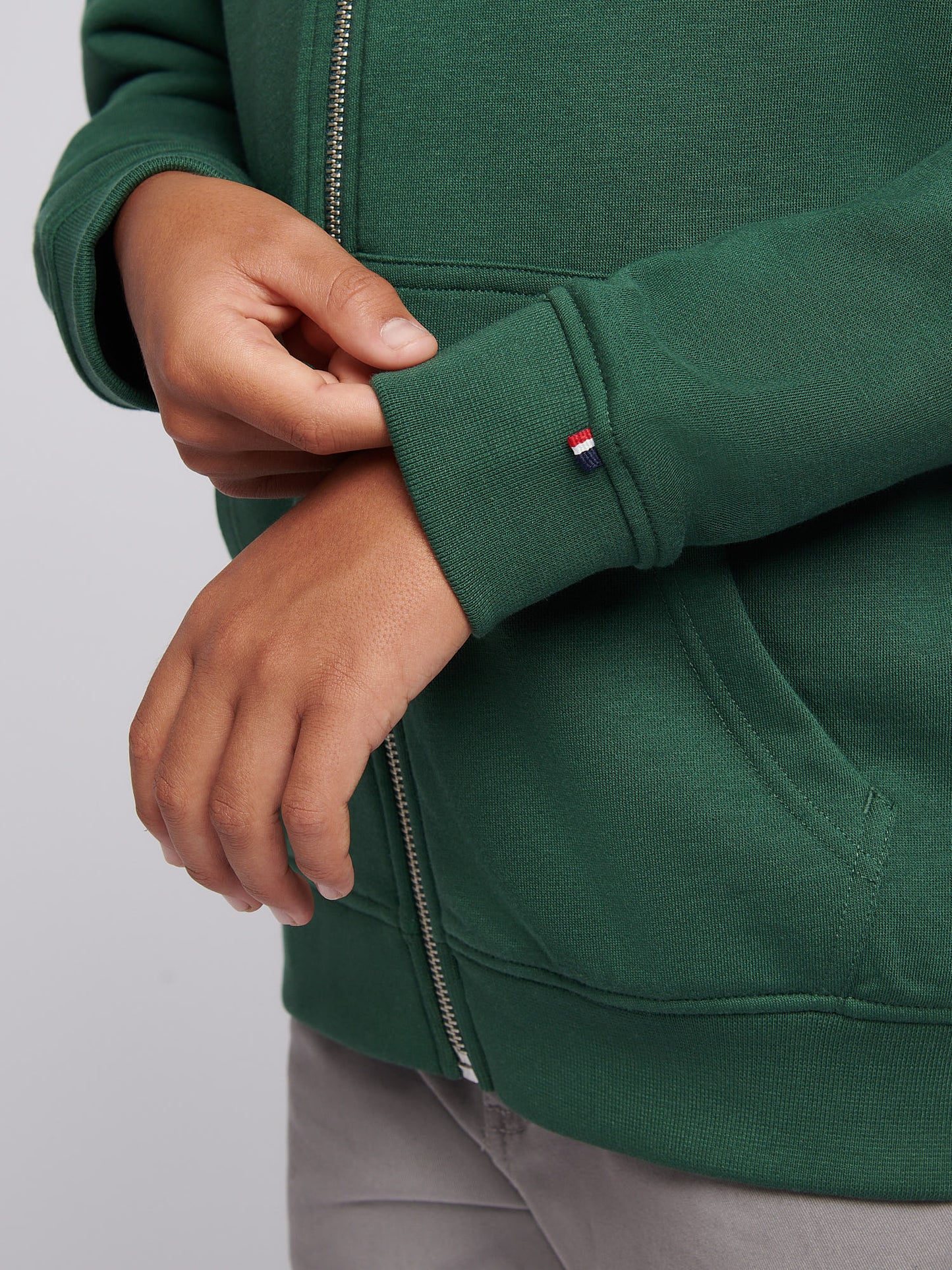Boys Player 3 Zip Hoodie in Pineneedle
