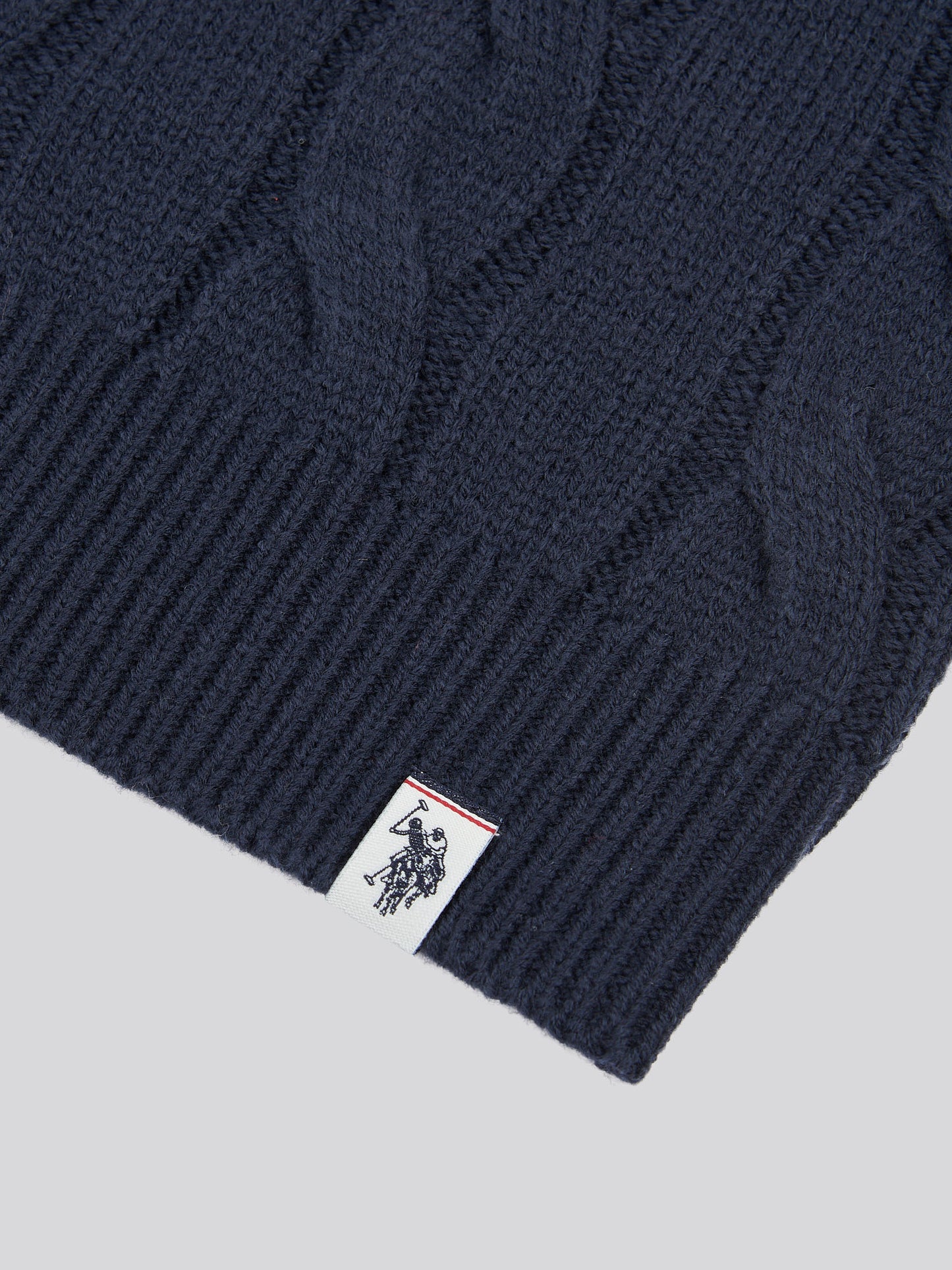 Boys Cable Knit Crew Dark Sapphire Navy