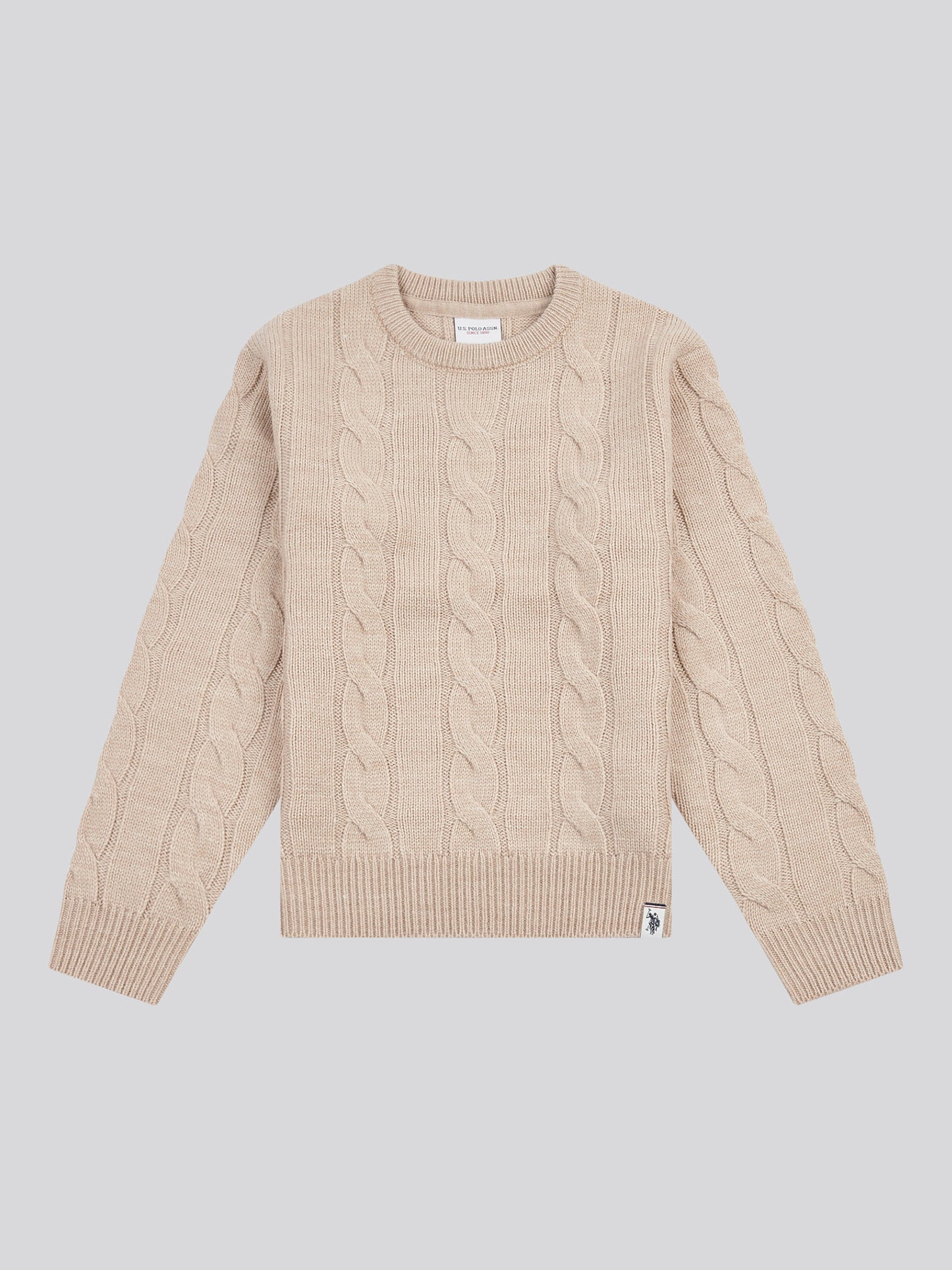 Cable Knit Crew Atmosfhere Marl