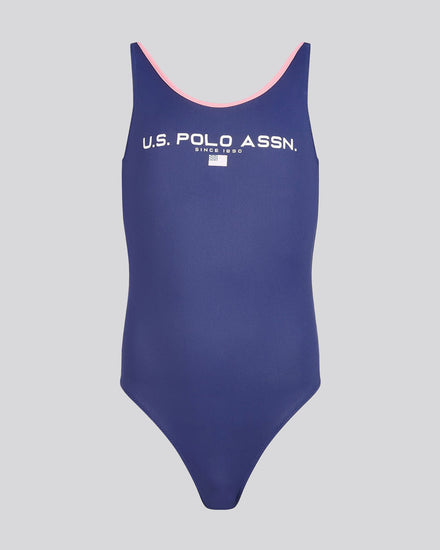 Girls Sport Logo Swimo w średniowiecznym niebieskim