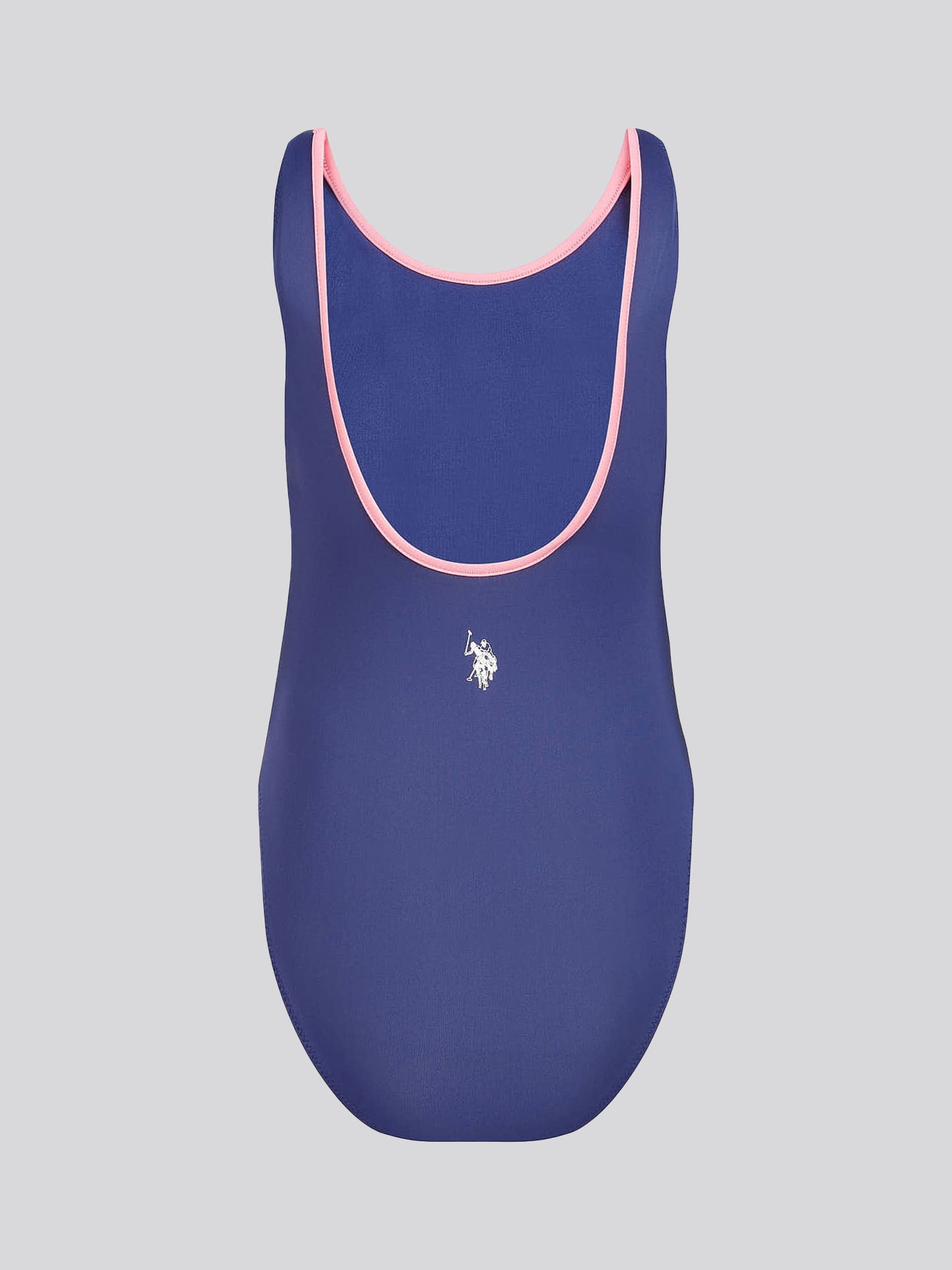 Girls Sport Logo Swimsuit in Medieval Blue