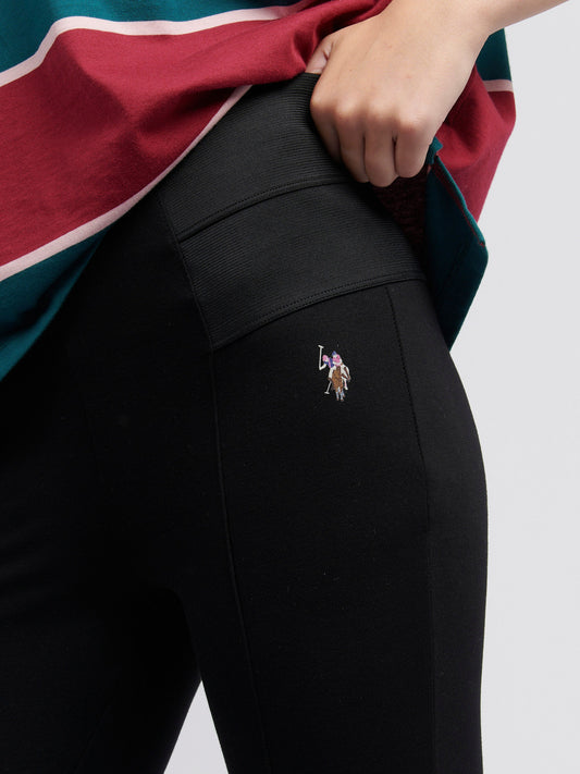 Womens Elastic Waistband Legging in Black