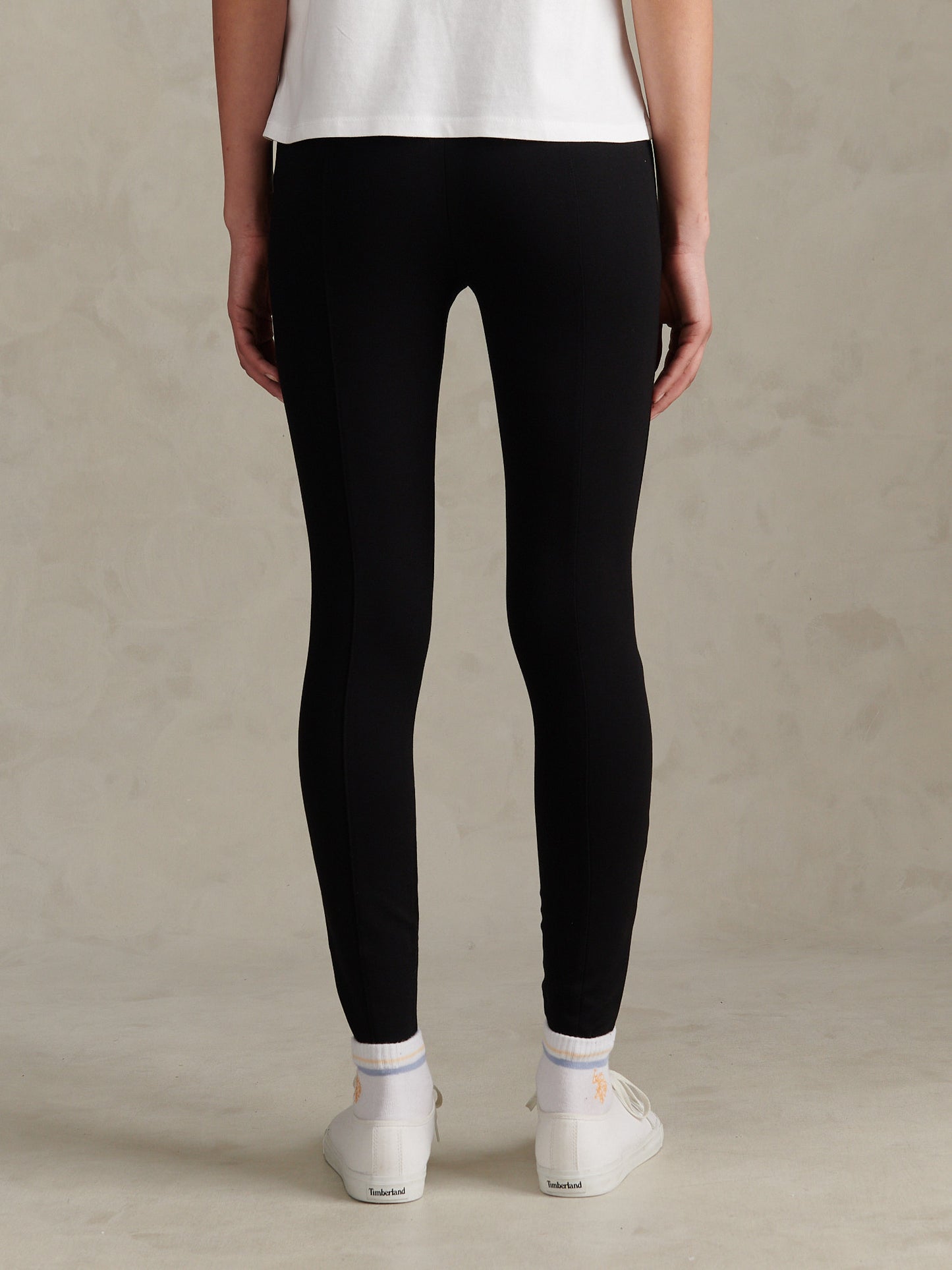 Womens Elasticated Waistband Leggings Black