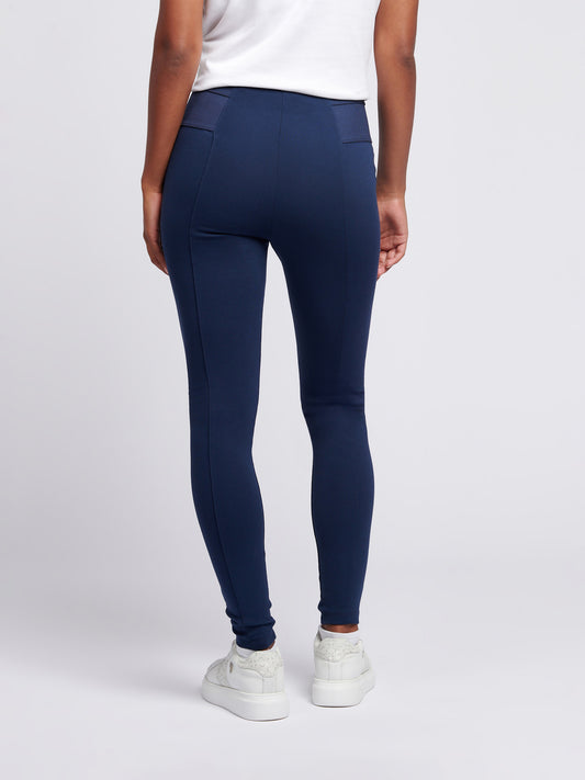 Womens Elastic Waistband Legging in Navy Iris