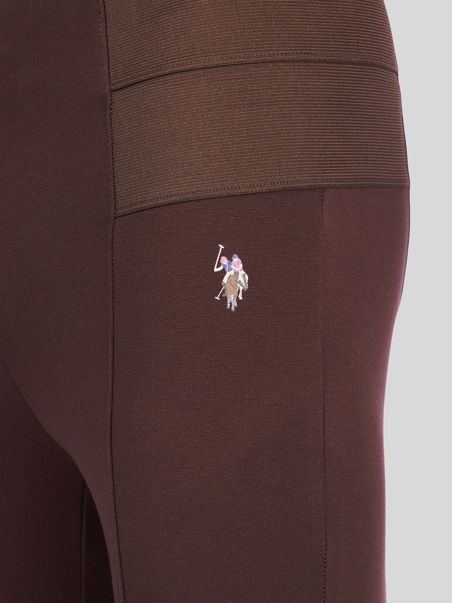 Womens Elasticated Waistband Leggings Puce
