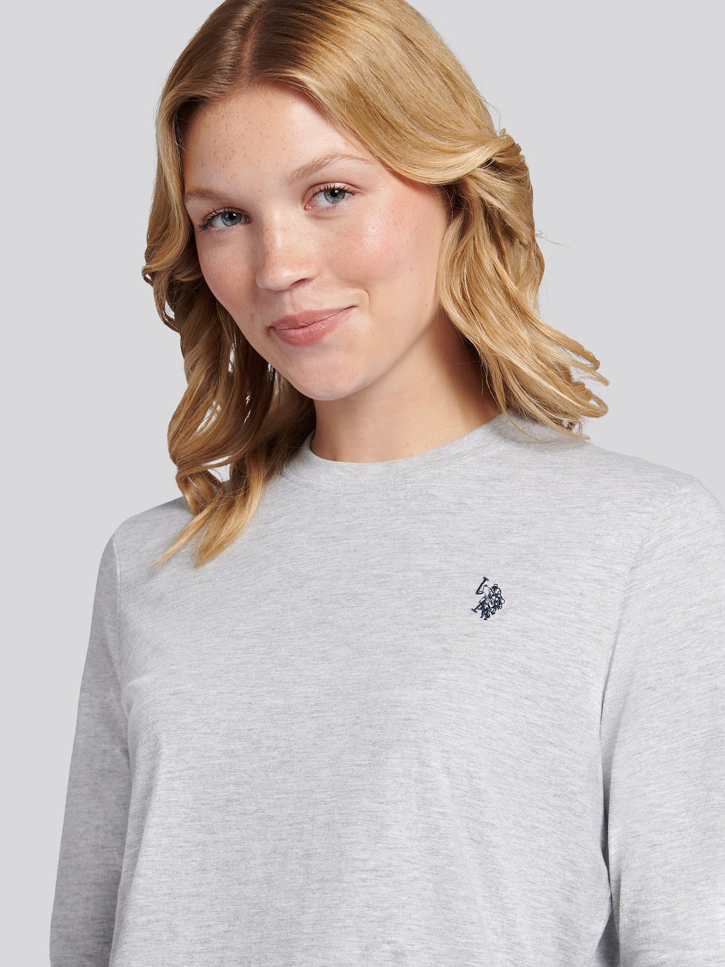 Womens Long Sleeve T-Shirt in Pearl Grey Marl