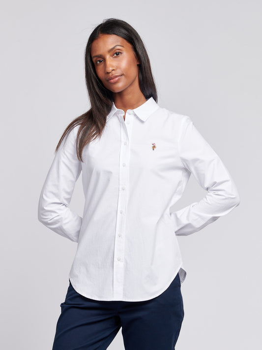 Women Classic Fit Shirt w jasnej bieli