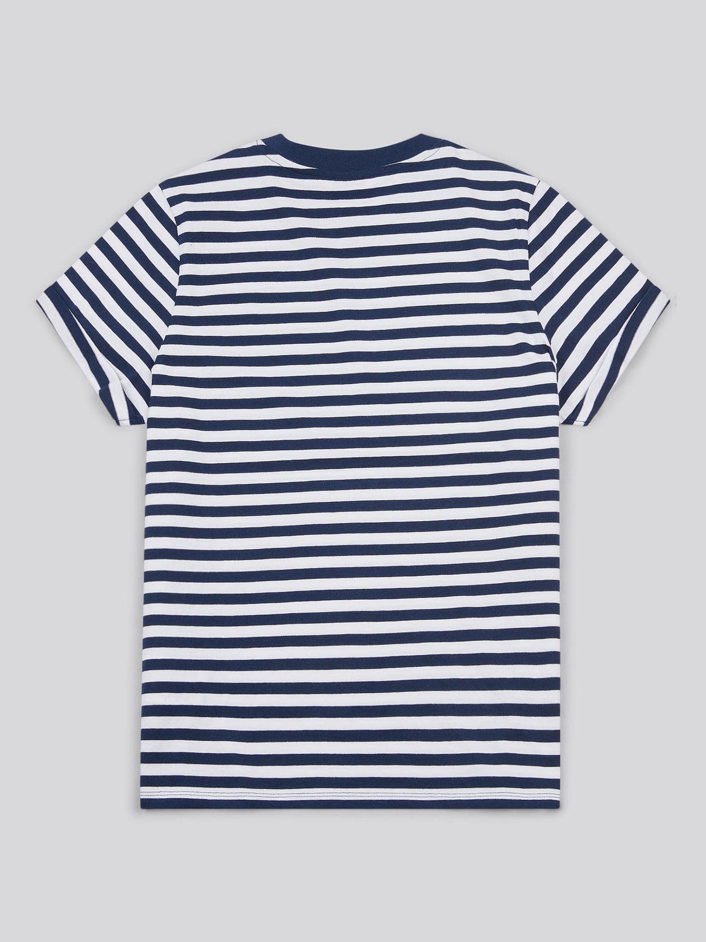 Damskie Stripe Crew Neck T-shirt w granatowej tęczówce