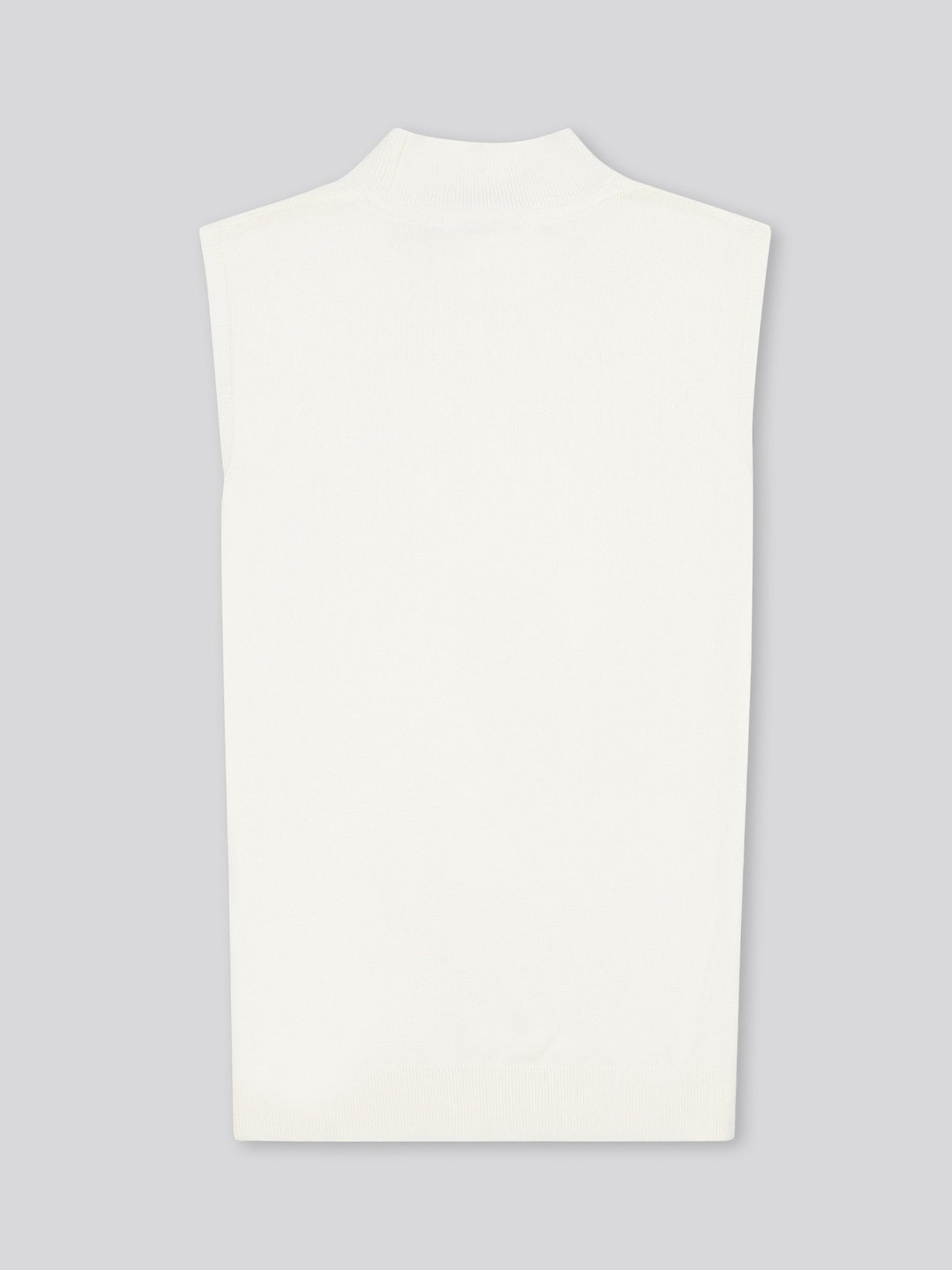 Womens Mock Neck Sleeveless Knit in Marshmallow