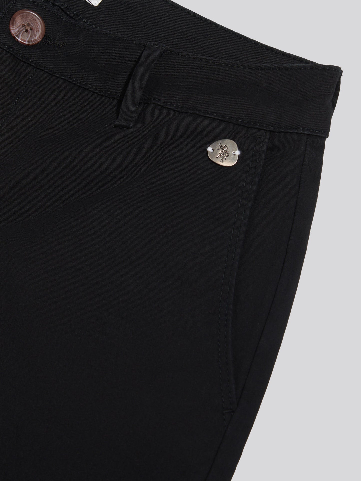 Womens Ankle Wide Leg Chino Trouser Black