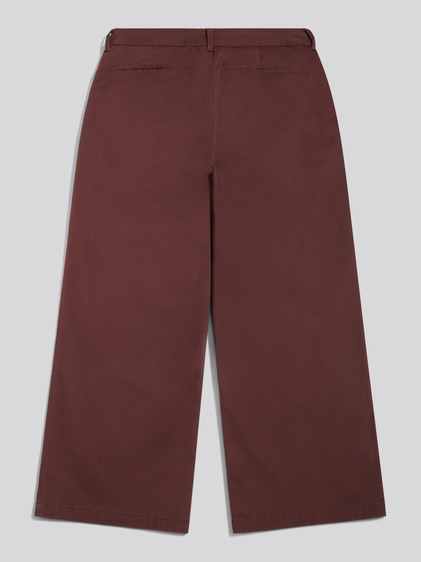 Womens Ankle Wide Leg Chino Trouser in Puce