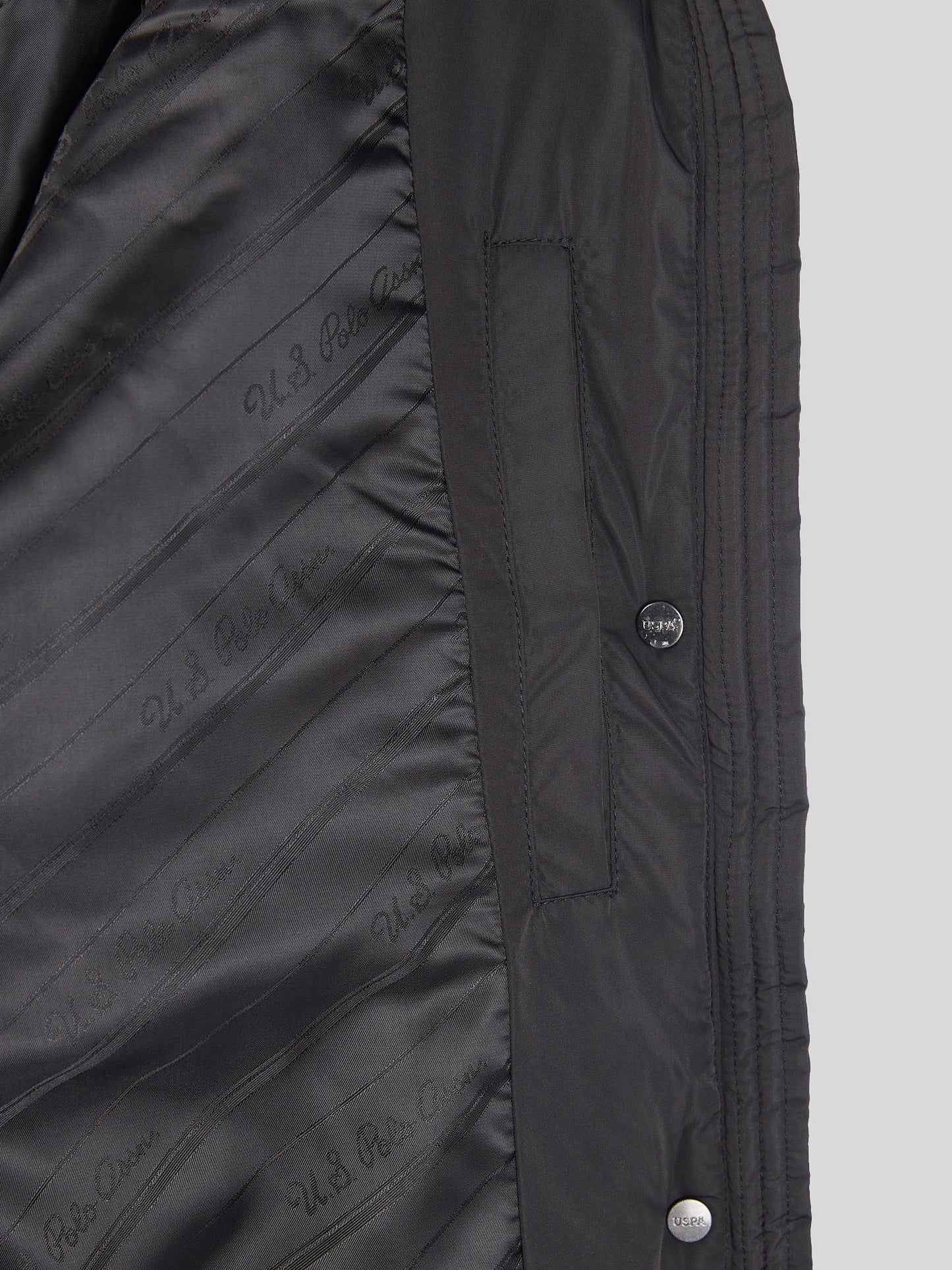 Longline Square Quilt Puffer Coat Black