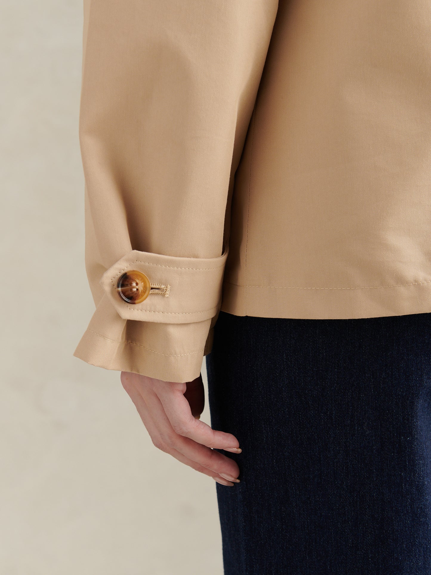 Womens Water Resistant Short Trench Coat Irish Cream