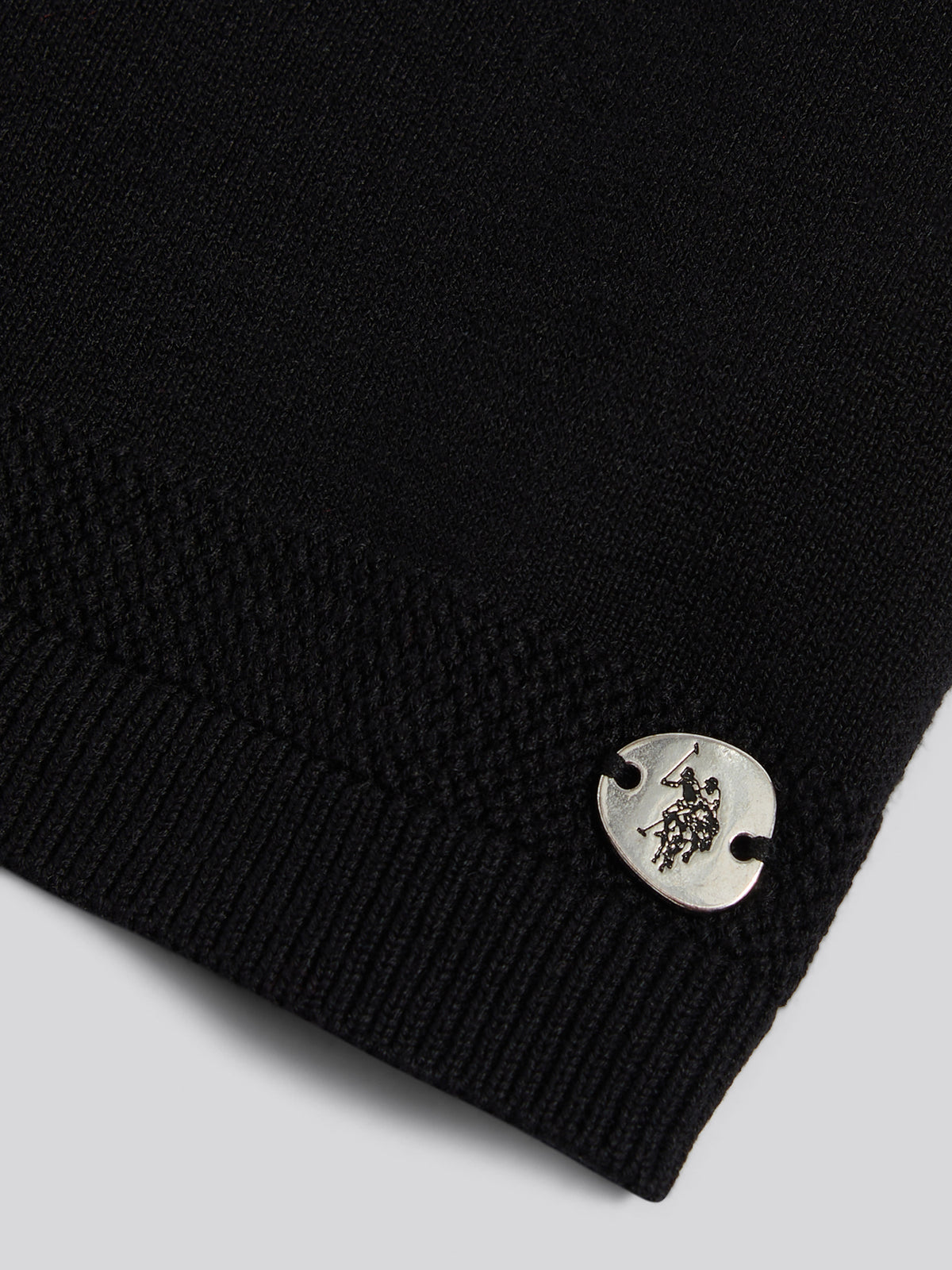 Womens Short Sleeve Textured Knit Tee Black