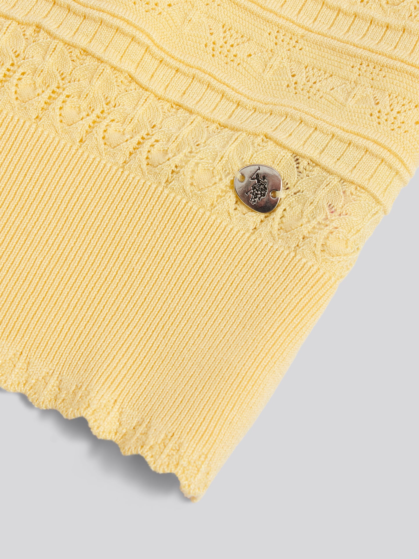 Womens Pointelle Knit T-Shirt Mellow Yellow