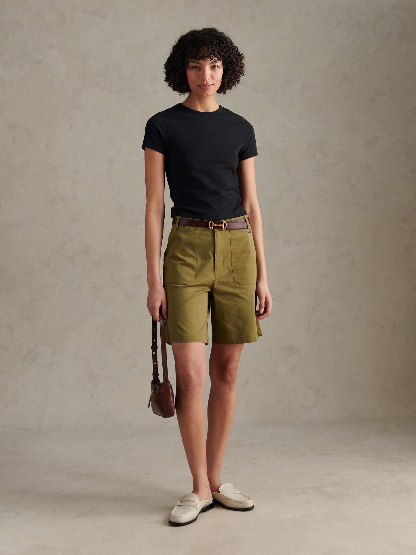 Womens Longline Chino Shorts Capulet Olive