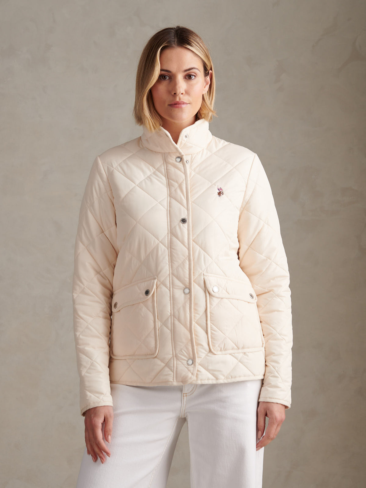 Womens Diamond Quilted Jacket Marshmallow