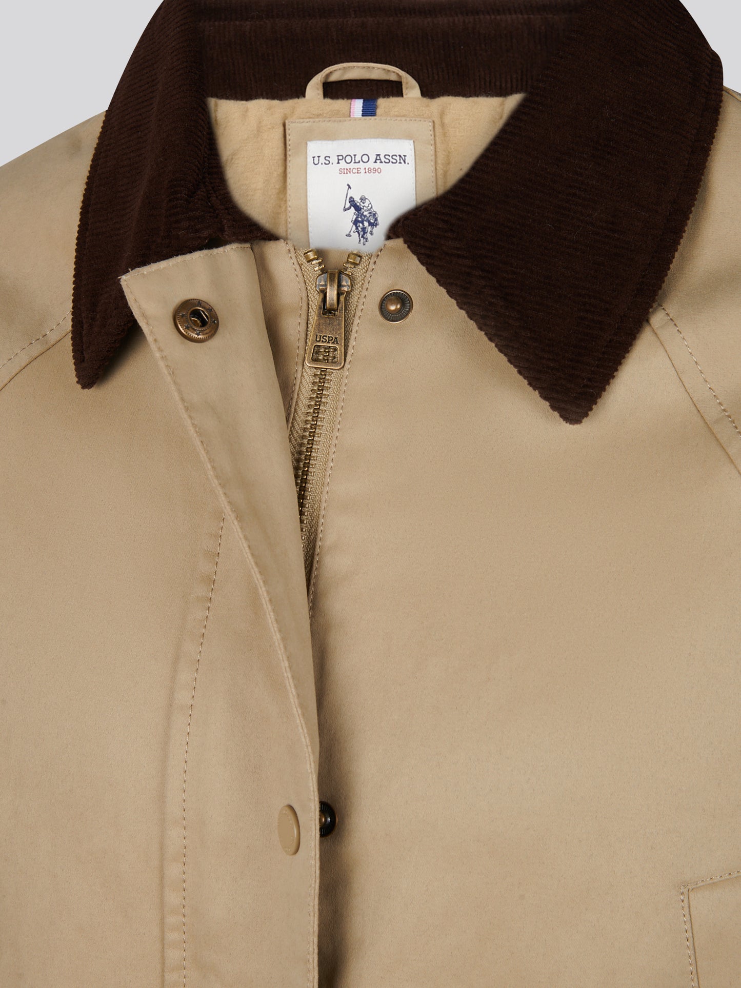 Womens Waxed Cotton Short Parka Trench Coat