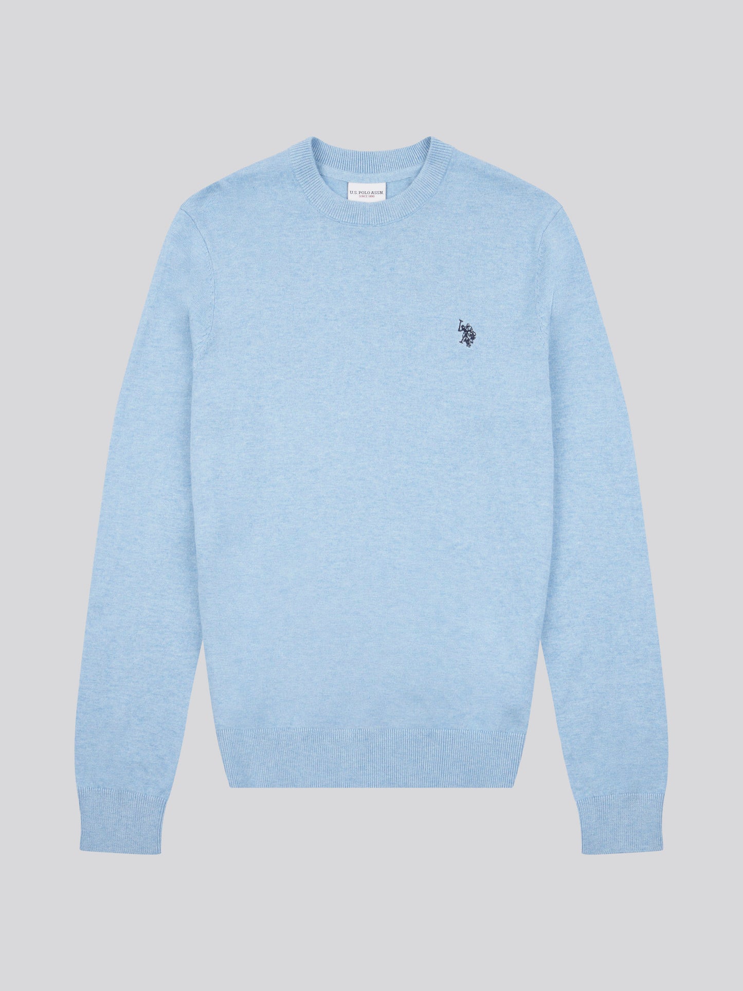 Mens Cotton Crewneck in Parisian Blue Marl
