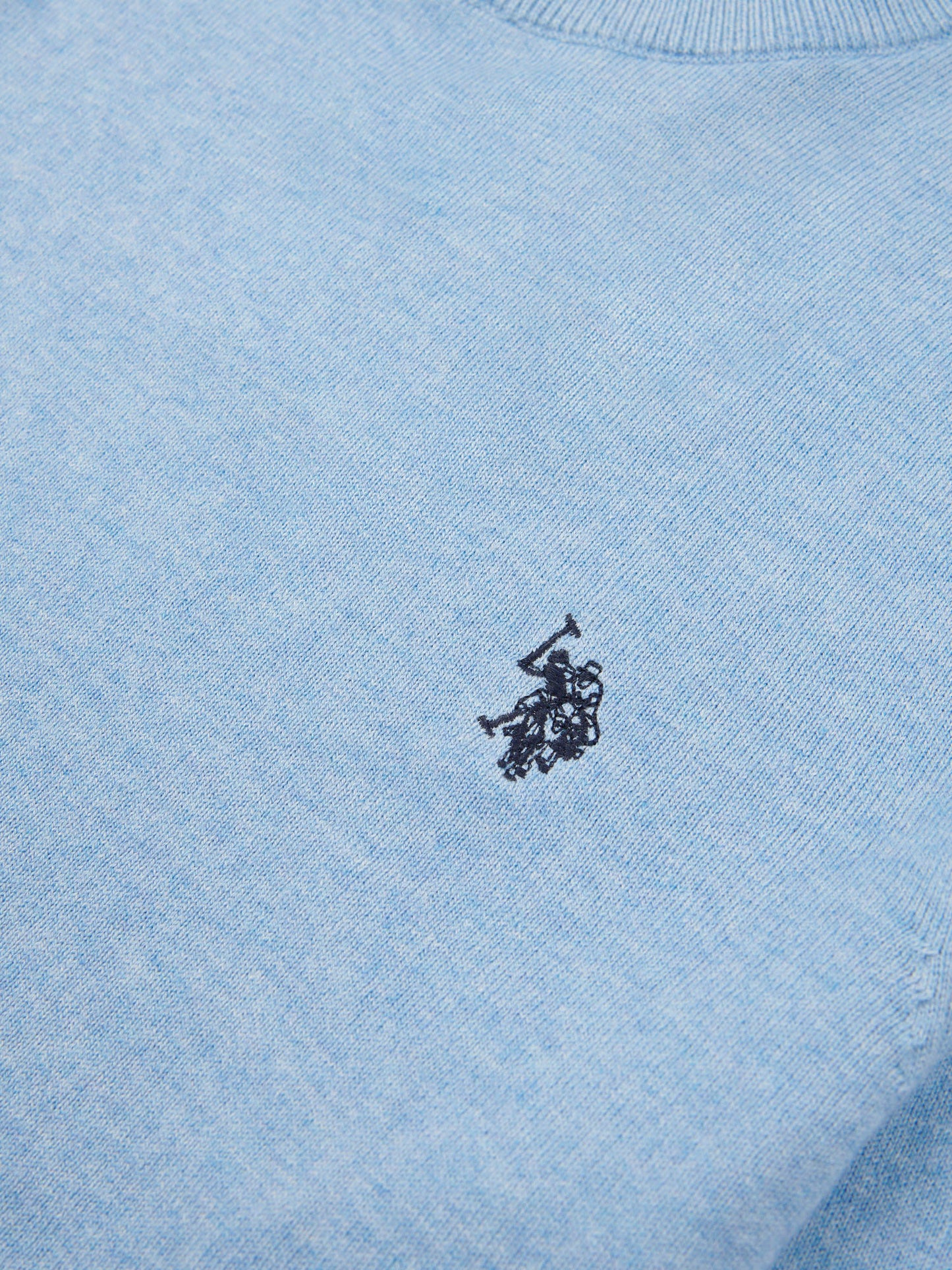 Mens Cotton Crewneck in Parisian Blue Marl