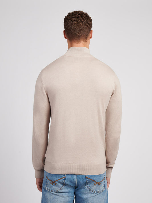 Męskie bawełniane lejek szyi 1/4 zip w atmosferze