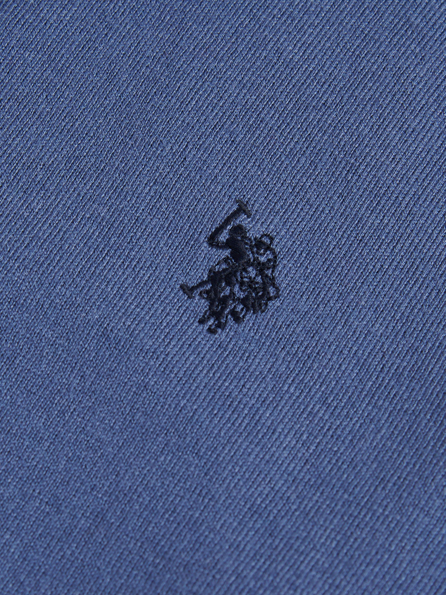 Męski bawełniany lejek szyja 1/4 zip dzianina w vintage Indigo