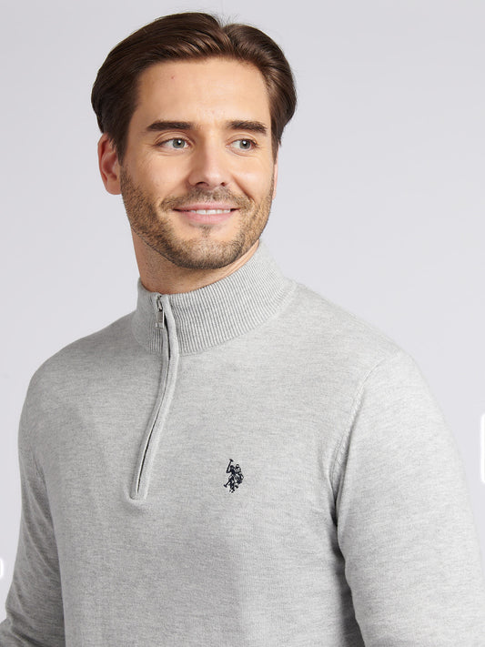 Męski bawełniany lejek szyja 1/4 zip z zamkiem w środkowej margle