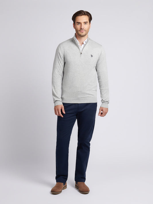 Męski bawełniany lejek szyja 1/4 zip z zamkiem w środkowej margle