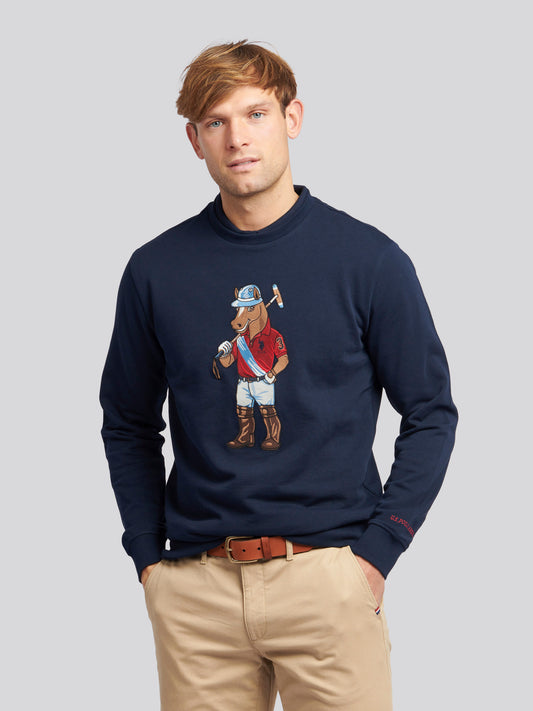 Męskie USPA Chuck Loopback Crew Poce w ciemnym szafirowym marynarce wojennej