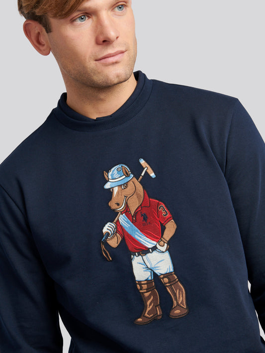 Męskie USPA Chuck Loopback Crew Poce w ciemnym szafirowym marynarce wojennej