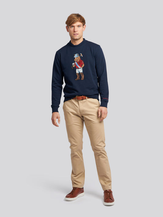 Męskie USPA Chuck Loopback Crew Poce w ciemnym szafirowym marynarce wojennej