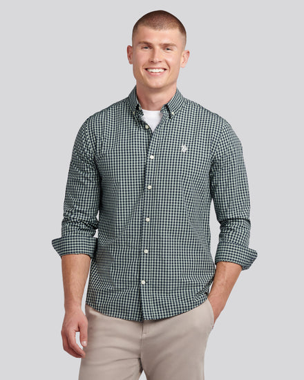 Męska koszulka poplinowa w lodowej zieleni