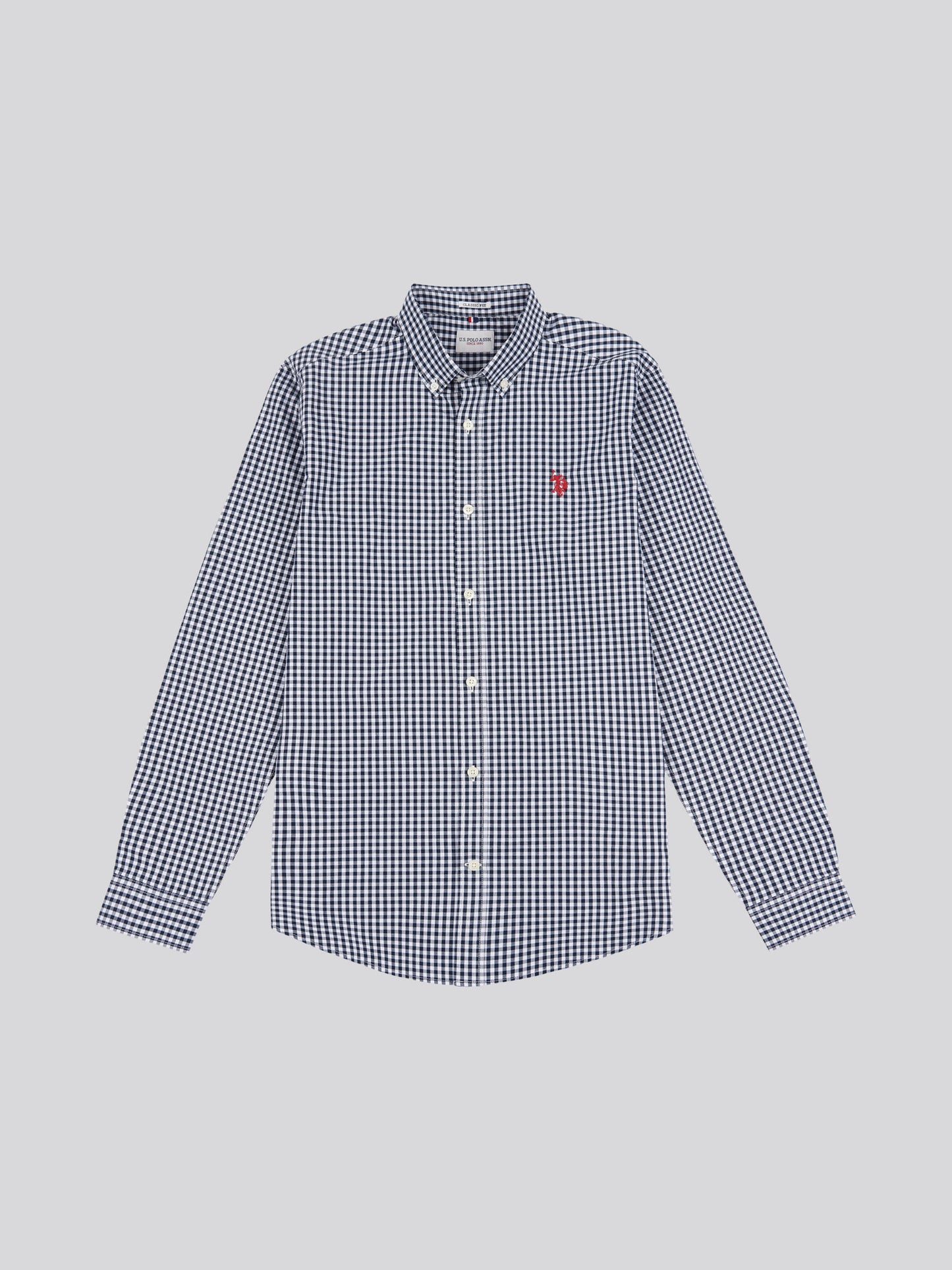 Mens Gingham Shirt in Dark Sapphire Navy