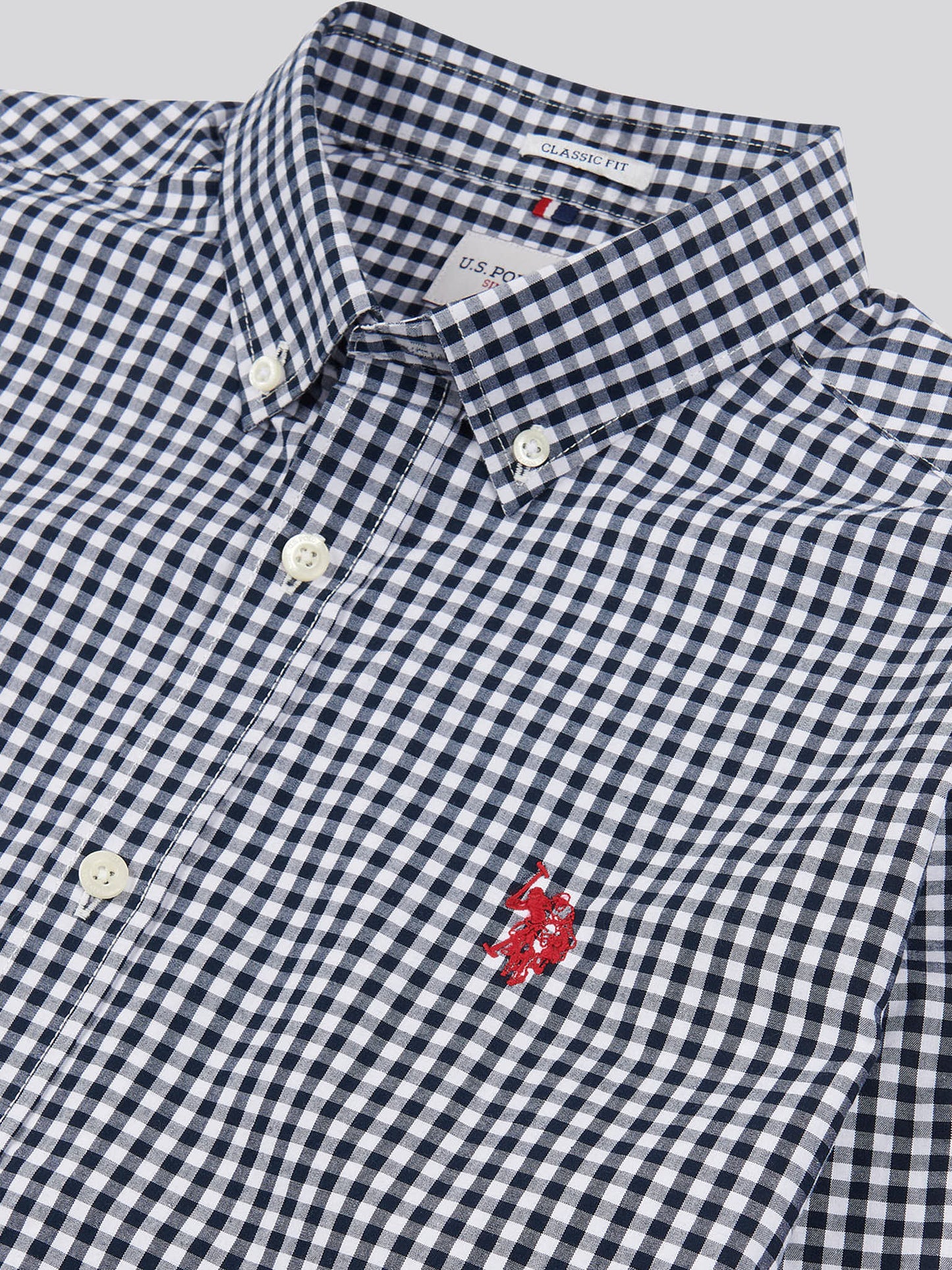 Mens Gingham Shirt in Dark Sapphire Navy