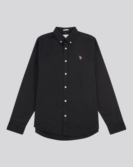 Mens Peached Oxford Shirt  in Black