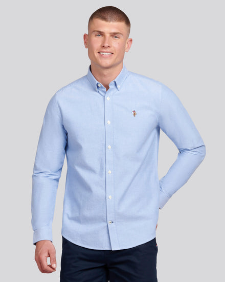 Mens Peached Oxford Shirt  in Blue Yonder