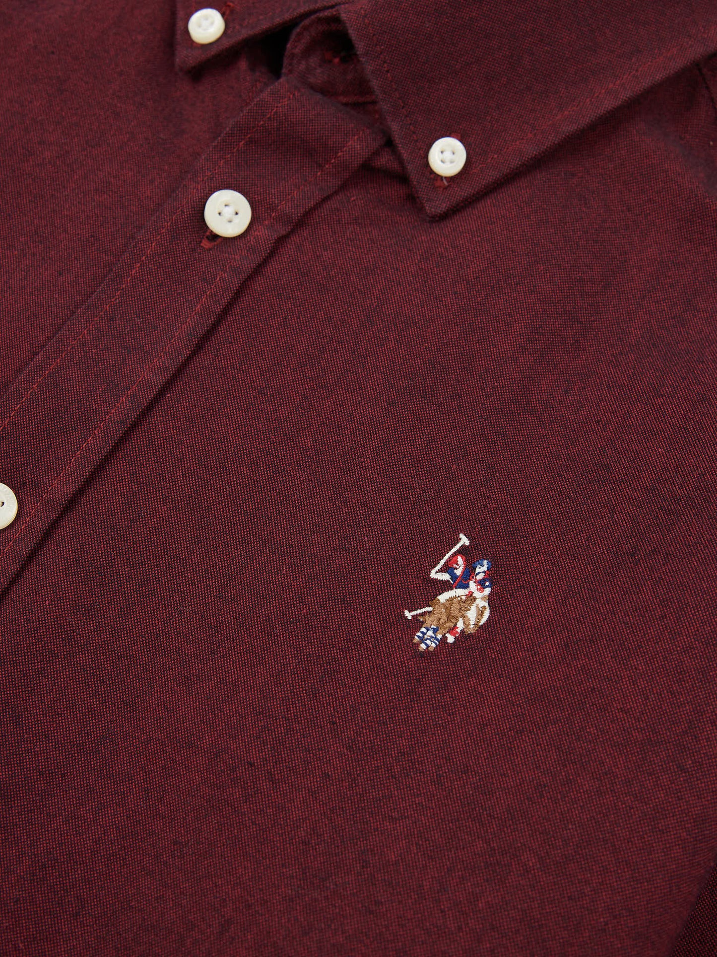 Mens Peached Oxford Shirt  in Tibetan Red