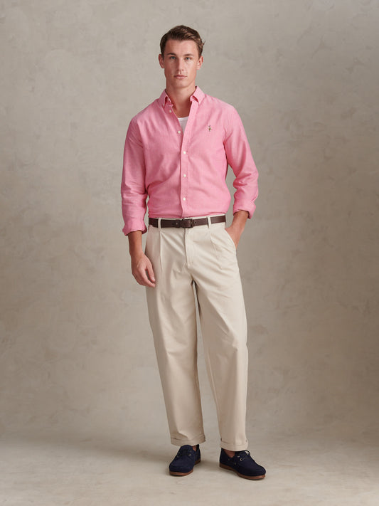 Mens Peached Oxford Shirt Chateau Rose