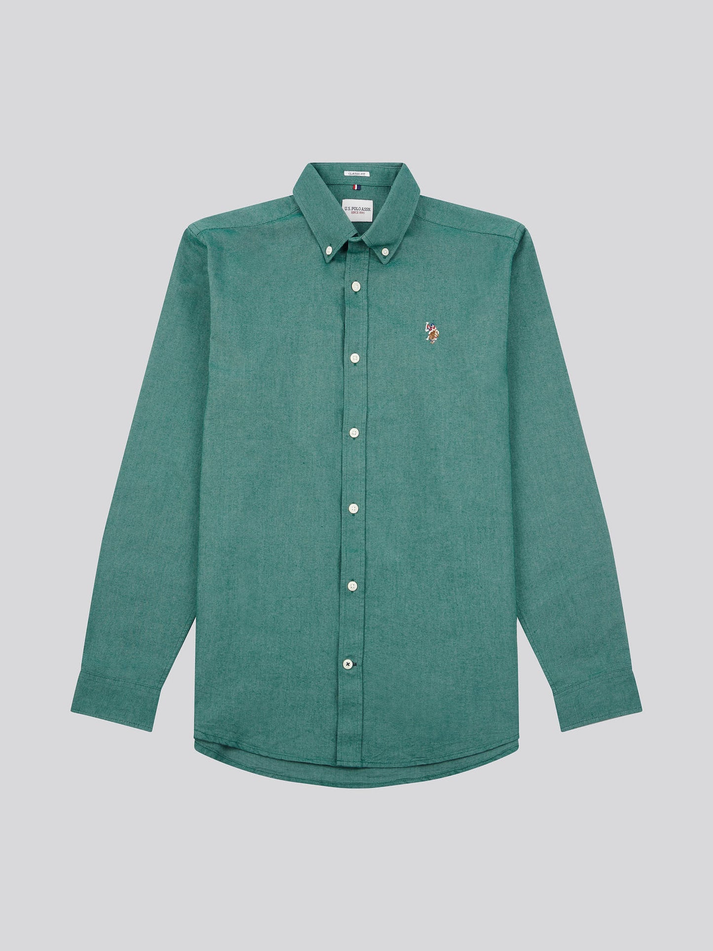 Mens Peached Oxford Shirt  in Rain Forest