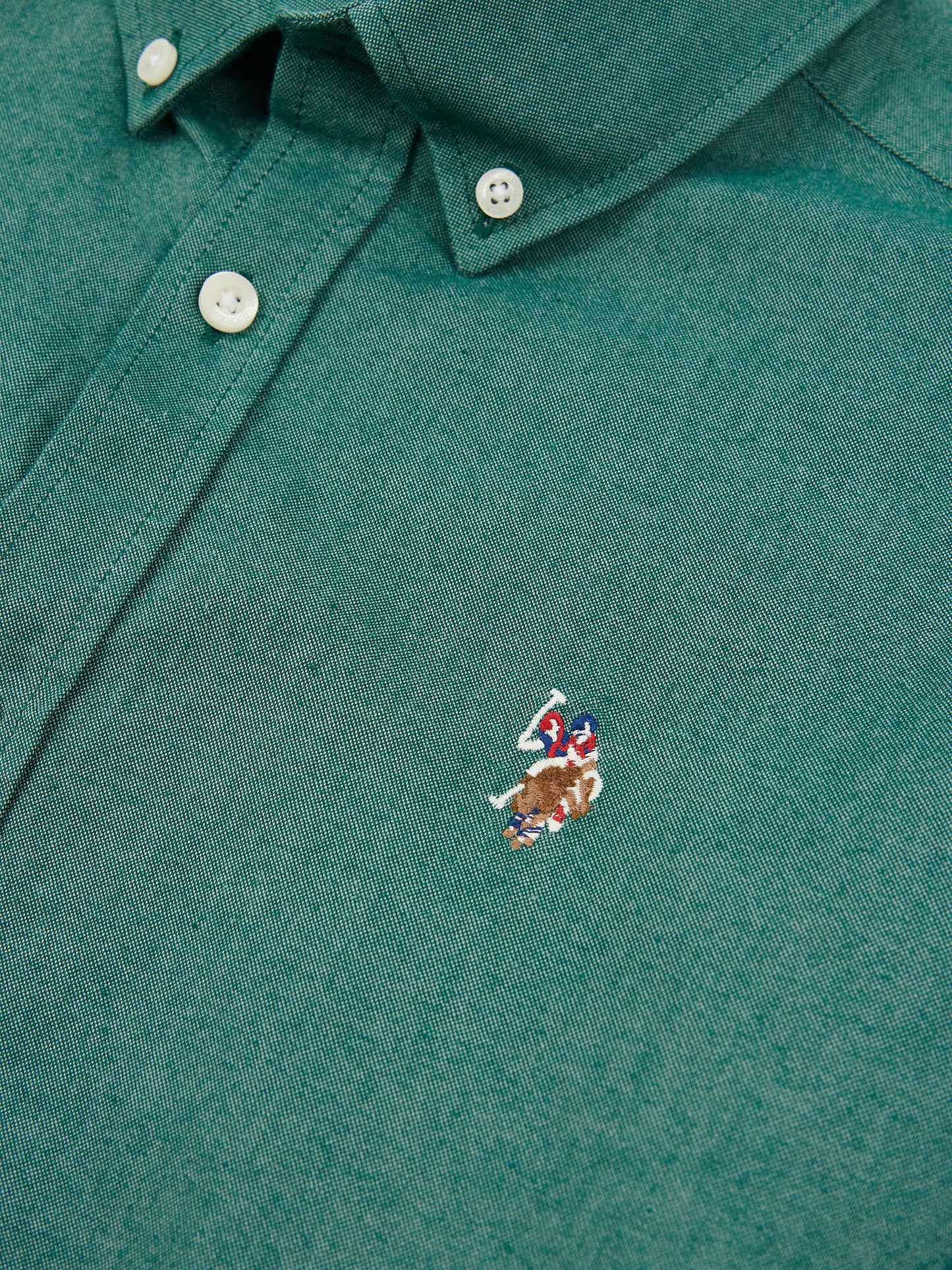 Mens Peached Oxford Shirt  in Rain Forest